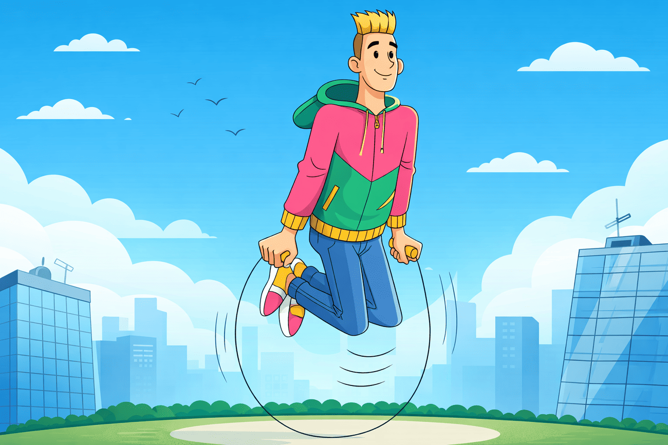 Иллюстрация глагола leap